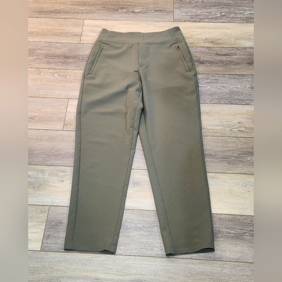 Athleta On The Move Trouser Pant Olive Green Size 4 - Picture 2 of 8